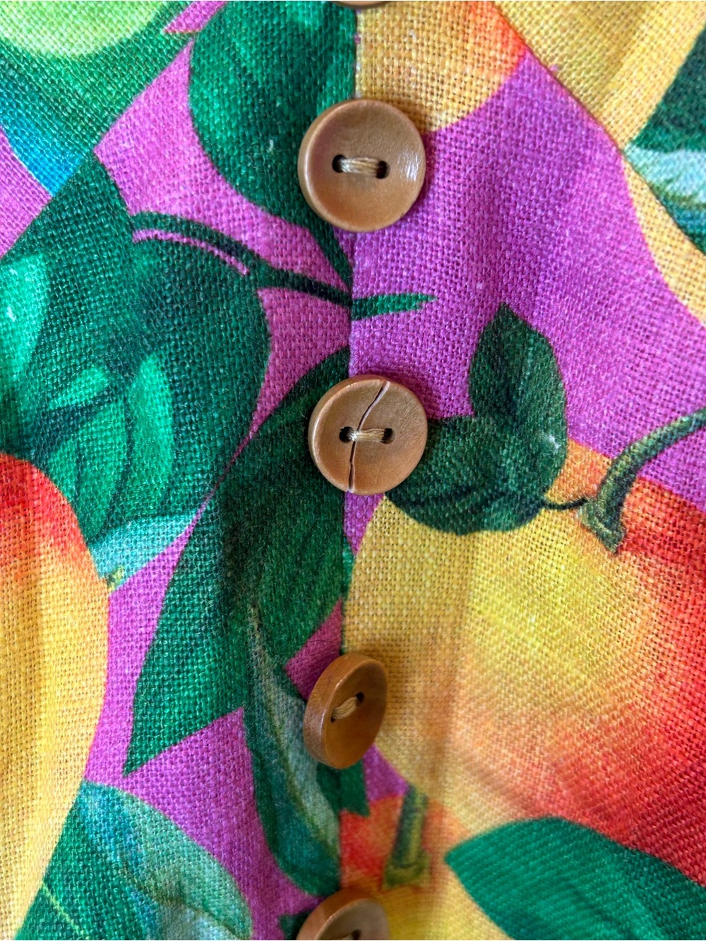 NWT ANTHROPOLOGIE FARM RIO PEACH SUNSET LINEN MINI DRESS LARGE - Picture 5 of 14